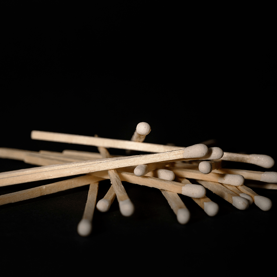 Allumettes longes en bois tête blanc